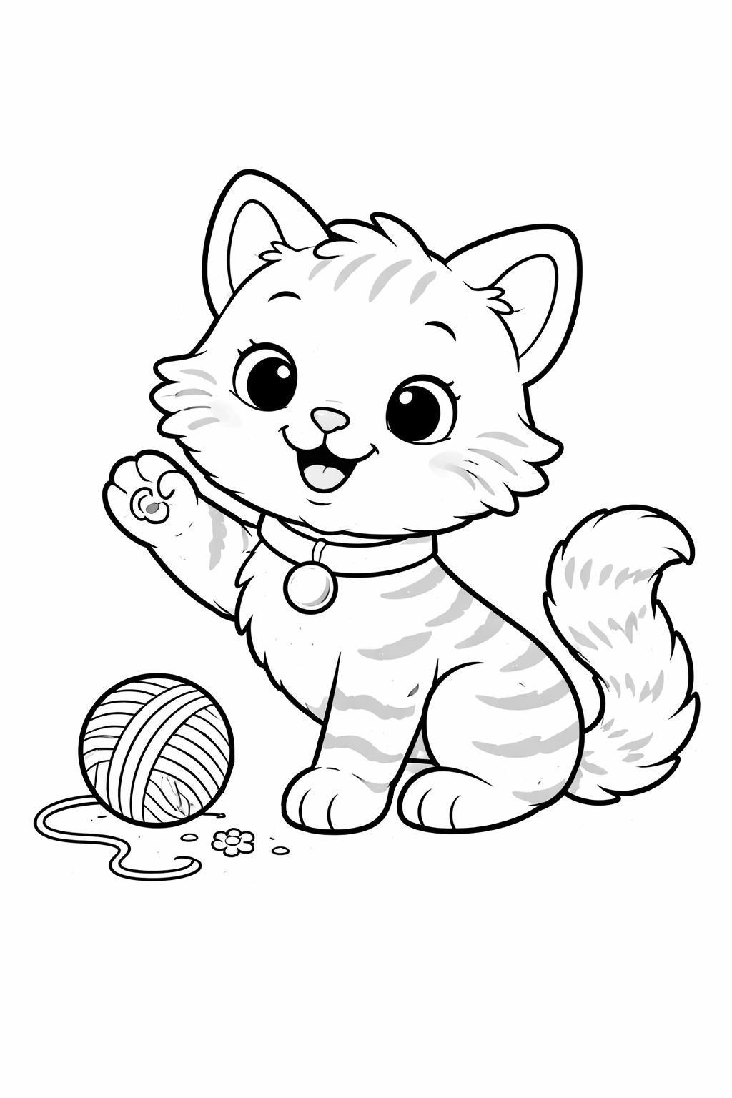 Kleurplaat lachende kat