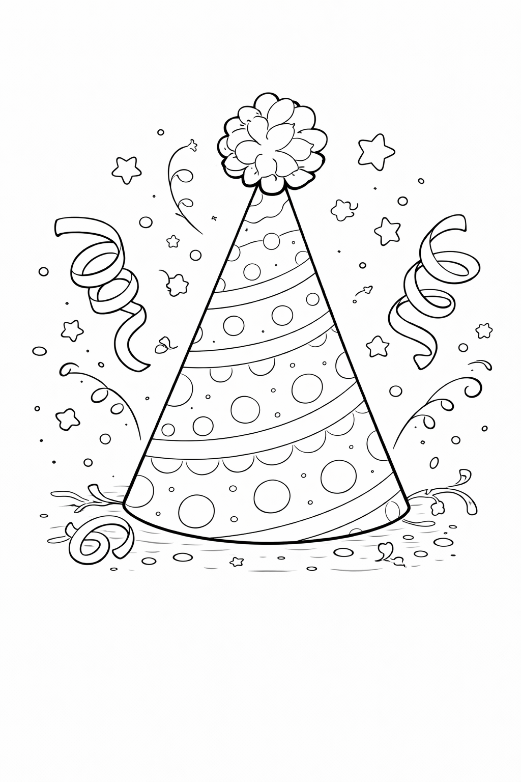 Kleurplaat feestmuts