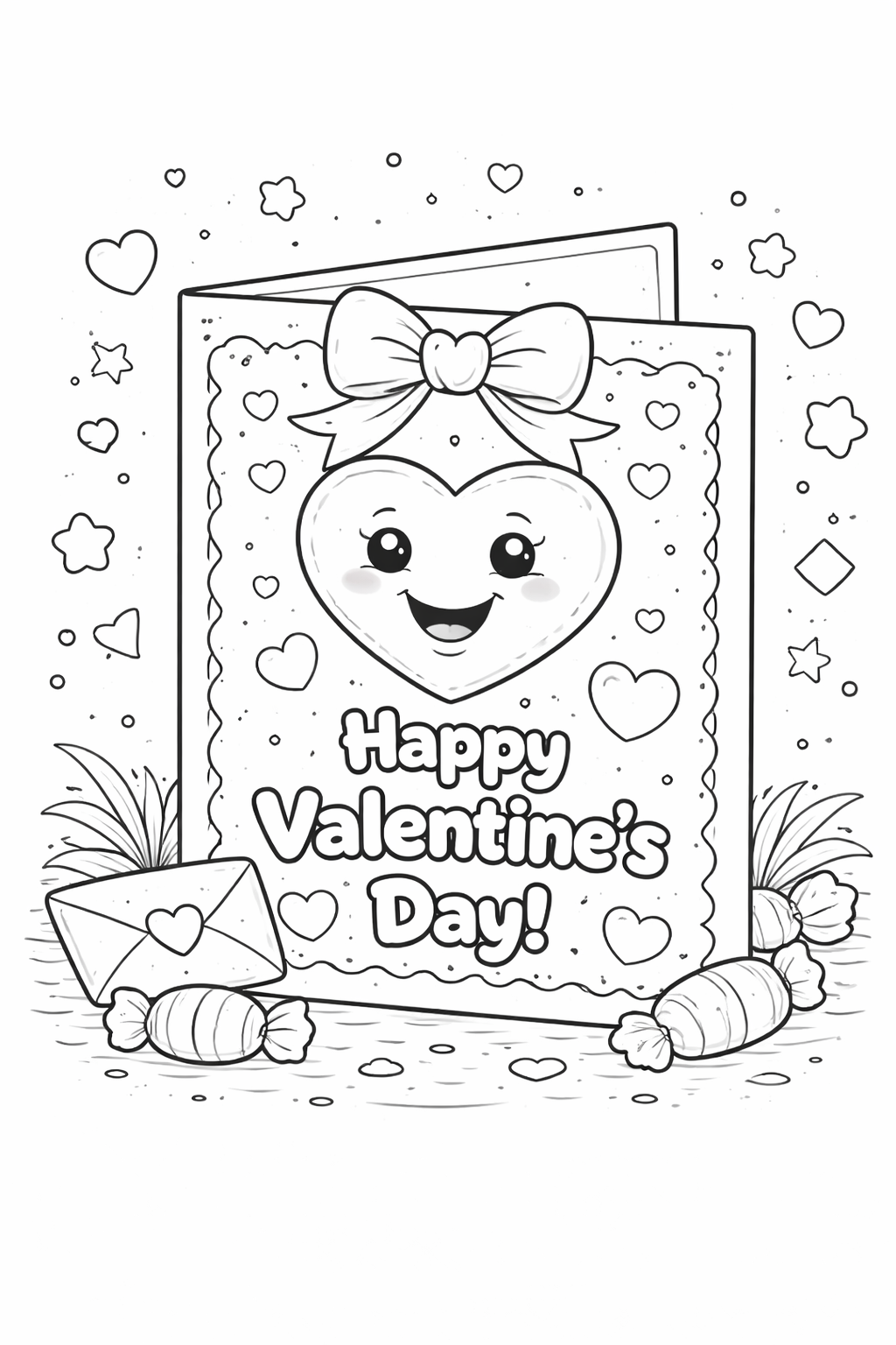 Kleurplaat valentijnskaart