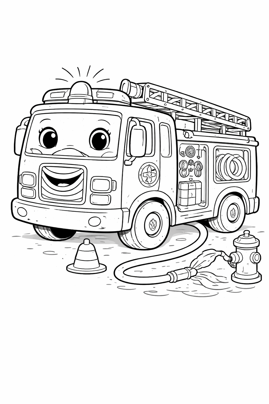 Kleurplaat brandweerauto