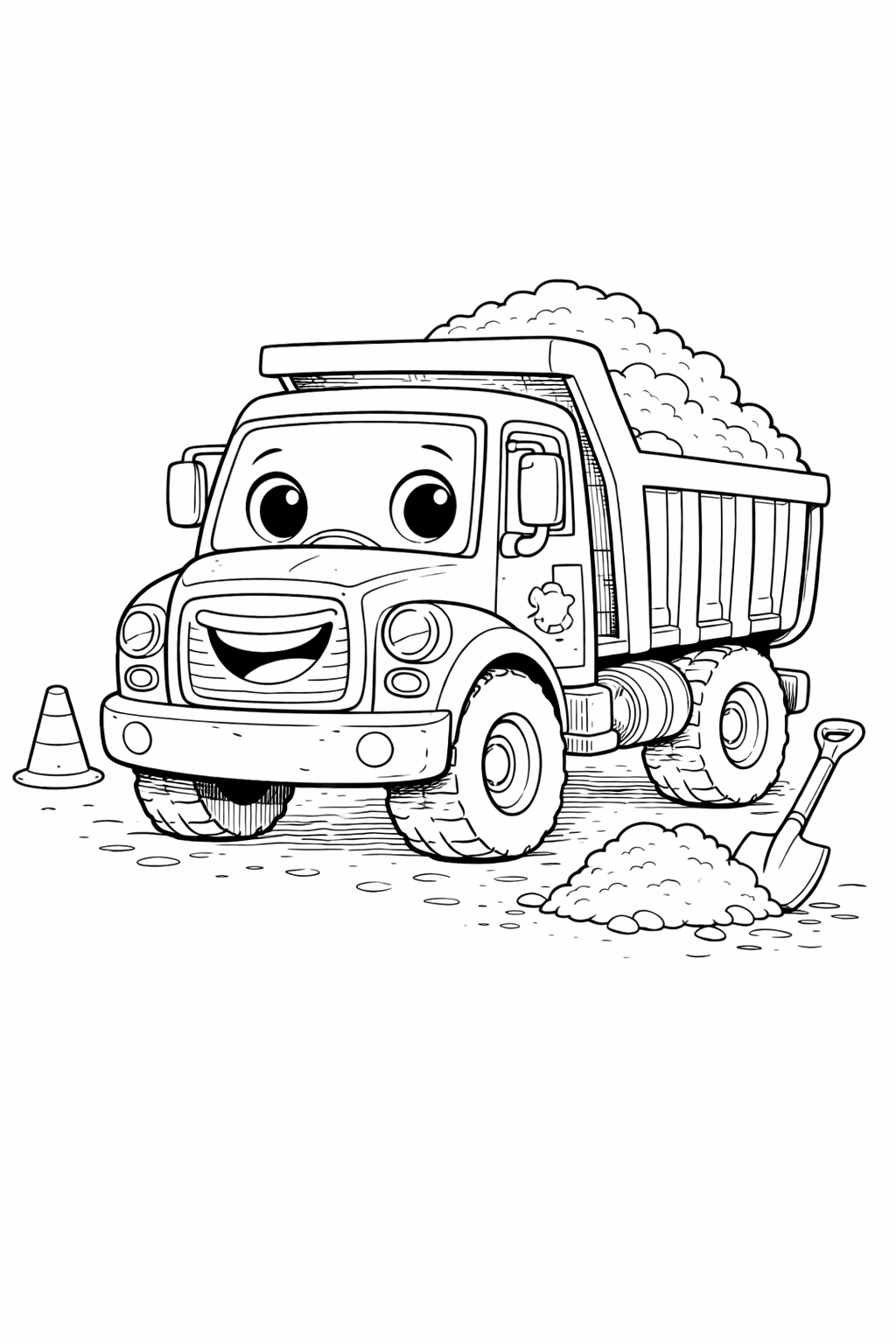 Kleurplaat zandwagen